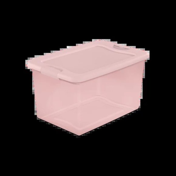 Sterilite 64 Qt. Latching Box Plastic, Blush Pink Tint, Set of 6 - Picture 2 of 3